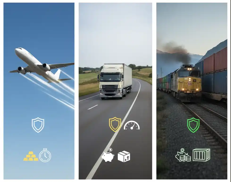 مقایسه باربری هوایی داخلی با زمینی و ریلی