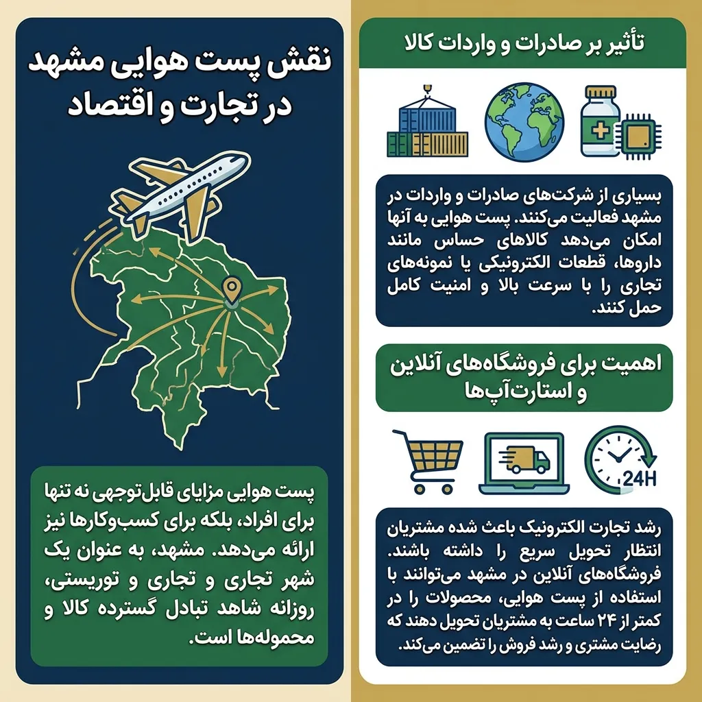 نقش پست هوایی مشهد در تجارت