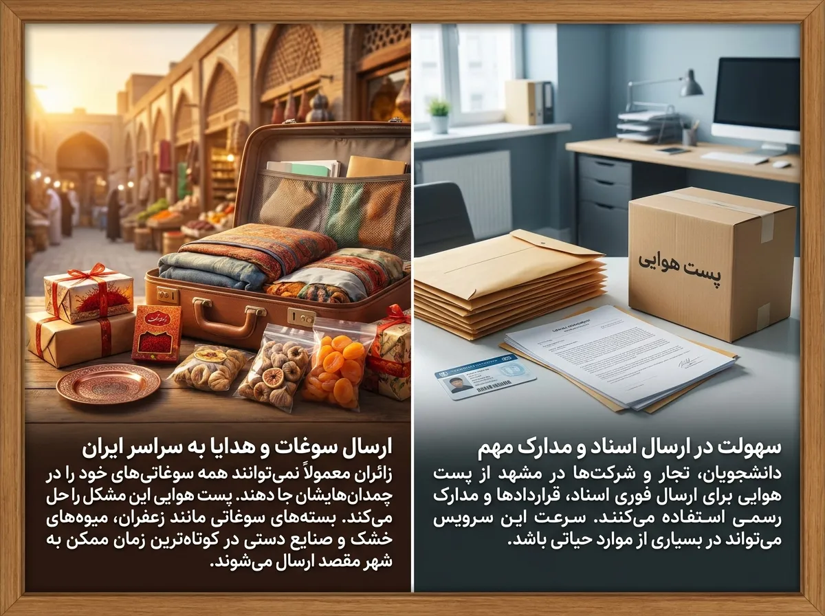 پست هوایی برای سوغاتی و اسناد